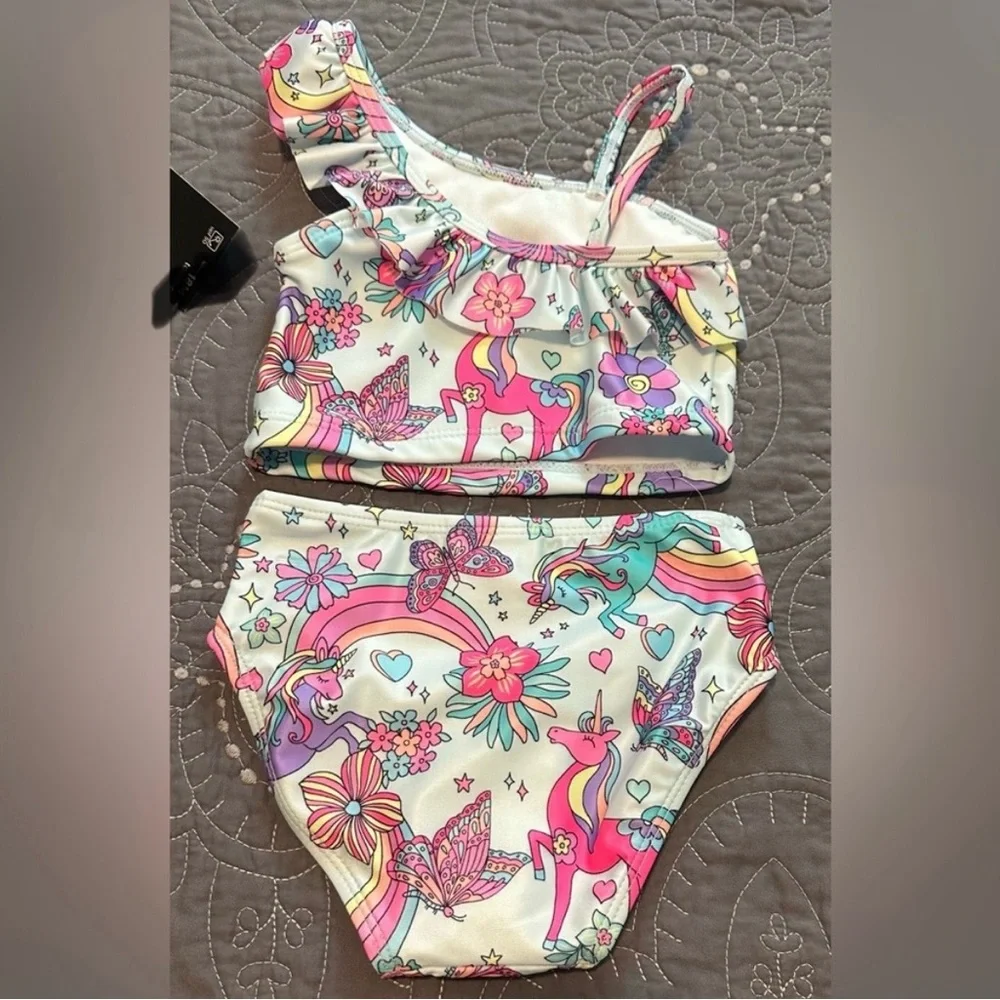Okie Dokie Toddler Girls Magicorn Land 2 Piece Bikini NWT Size 18M
